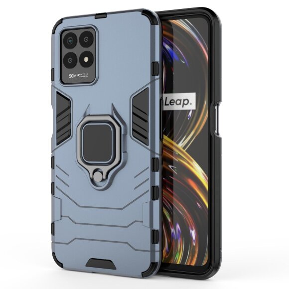 Чехол Armor Ring Holder для Realme 8i (темно-синий) Чехол Armor Ring Holder для Realme 8i (темно-синий)