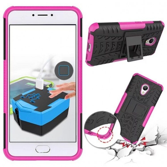 Чехол Hybrid Armor для Meizu M3 / M3s (черный + розовый)