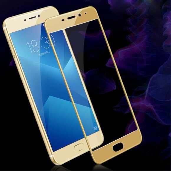 Защитное стекло 3D для Meizu M5 Note (золотой)