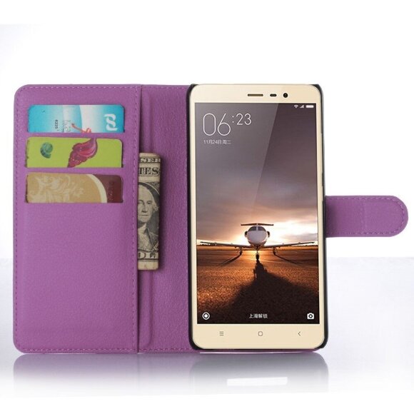 Чехол с визитницей для Xiaomi Redmi Note 3 / 3 PRO (фиолетовый) Чехол с визитницей для Xiaomi Redmi Note 3 / 3 PRO (фиолетовый)