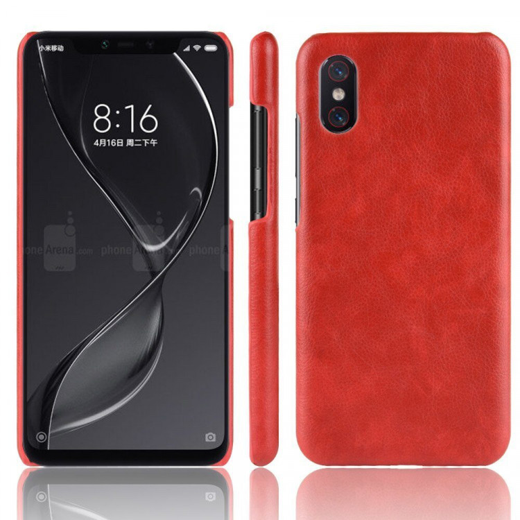 Чехол Litchi Texture для Xiaomi Mi 8 Pro (красный)