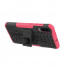Чехол Hybrid Armor для Samsung Galaxy A70 (черный + розовый)