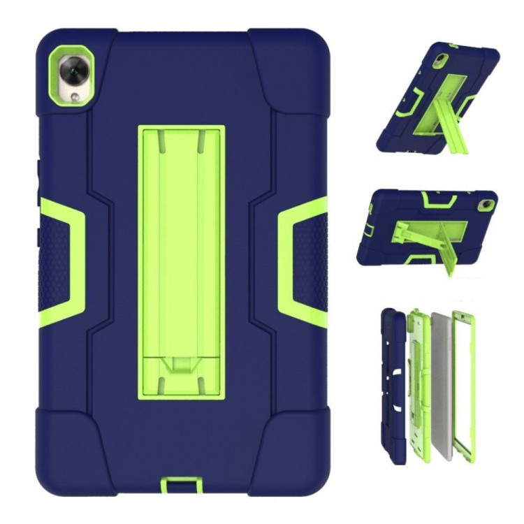 Гибридный TPU чехол для Huawei MediaPad M6 8.4 (темно-синий + зеленый)