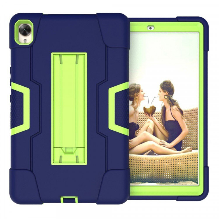 Гибридный TPU чехол для Huawei MediaPad M6 8.4 (темно-синий + зеленый)