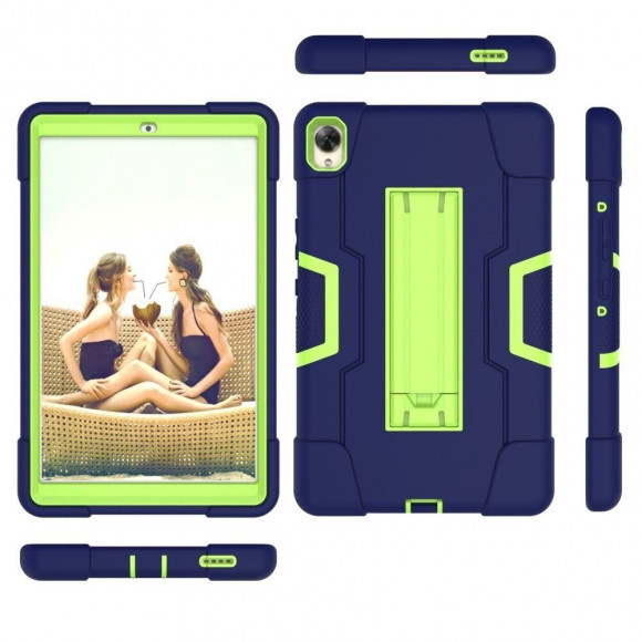 Гибридный TPU чехол для Huawei MediaPad M6 8.4 (темно-синий + зеленый)