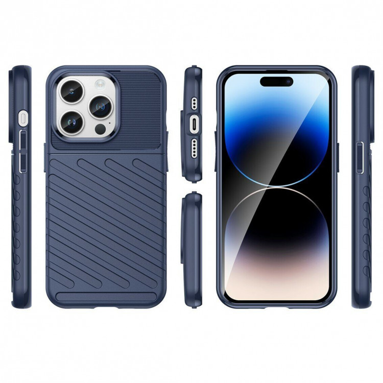 Чехол-накладка Thunder Series для iPhone 15 Pro Max (темно-синий)