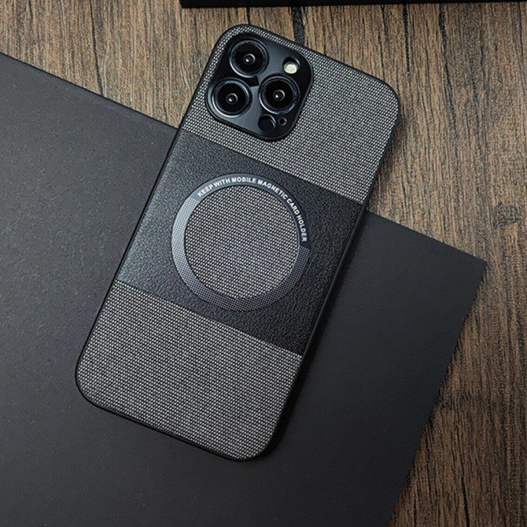 Тканевый чехол Electroplated MagSafe для iPhone 14 Pro (серый)