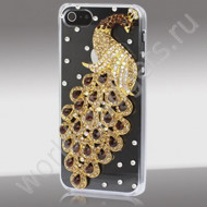 Чехол Peacock 3D Diamond для iPhone 5 (коричневый)