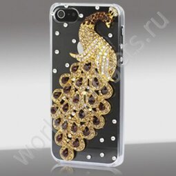 Чехол Peacock 3D Diamond для iPhone 5 (коричневый)