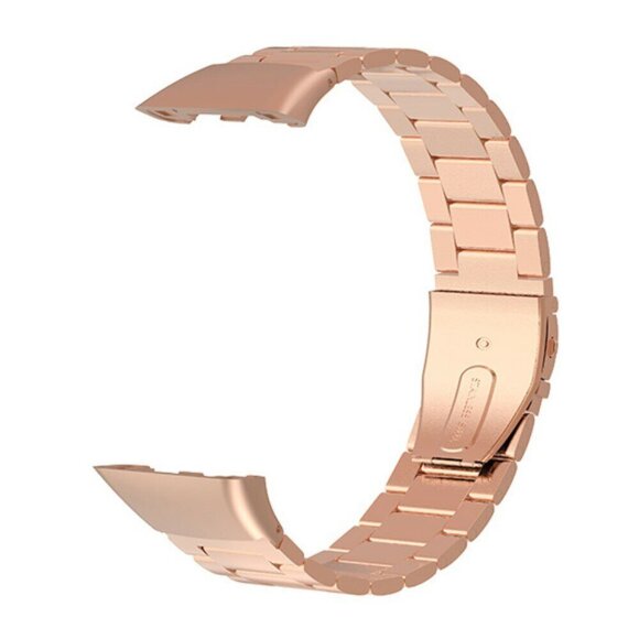 Стальной браслет для Huawei Band 6 / Honor Band 6 (розовое золото)