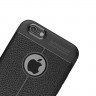 Чехол накладка Litchi Grain для iPhone 6 / 6S (черный)