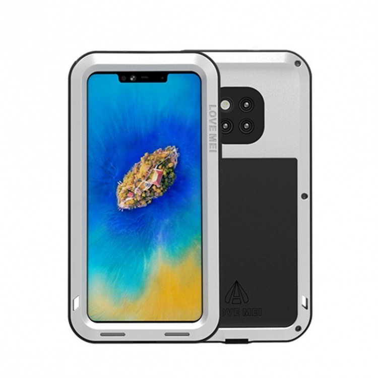 Гибридный чехол LOVE MEI для Huawei Mate 20 Pro (белый)