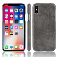 Чехол Litchi Texture для iPhone X / XS (серый) Чехол Litchi Texture для iPhone X / XS (серый)