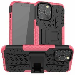Чехол Hybrid Armor для iPhone 13 Pro Max (черный + розовый)