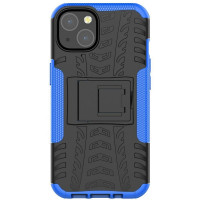 Чехол Hybrid Armor для iPhone 13 (черный + голубой)