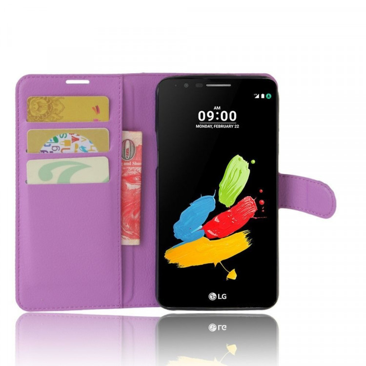 Чехол с визитницей для LG Stylus 3 M400DY (фиолетовый)