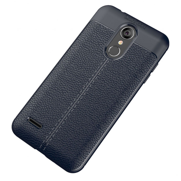 Чехол-накладка Litchi Grain для LG K8 (2018) / K9 (темно-синий)