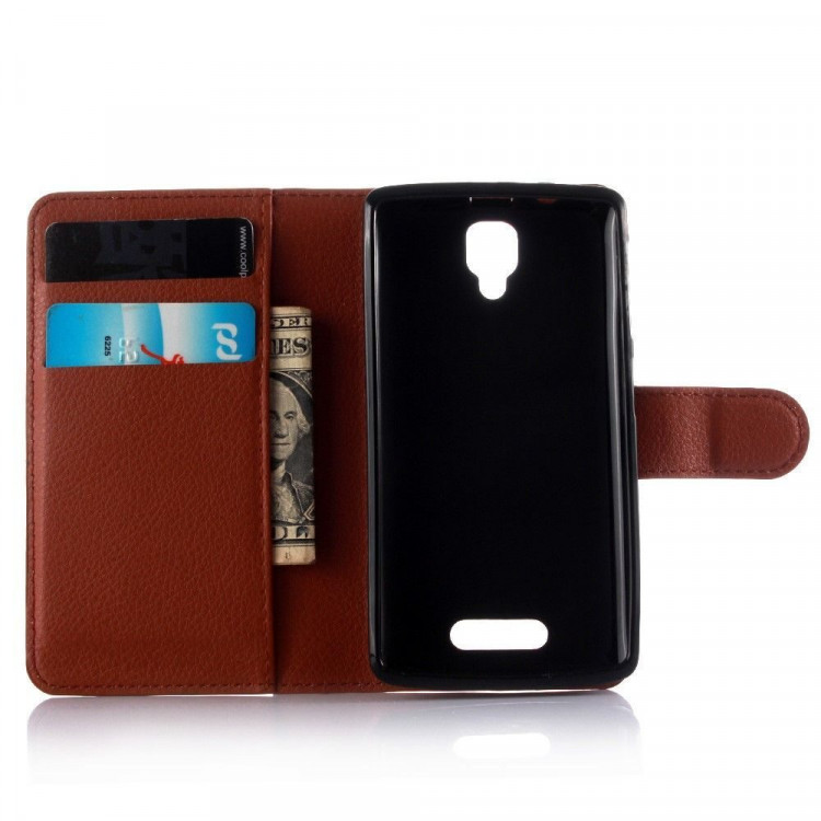 Чехол с визитницей для Lenovo A1000 (коричневый)
