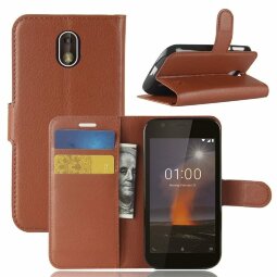 Чехол с визитницей для Nokia 1 (коричневый)
