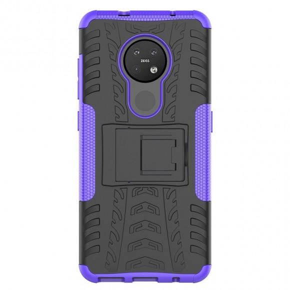Чехол Hybrid Armor для Nokia 7.2 / Nokia 6.2 (черный + фиолетовый)