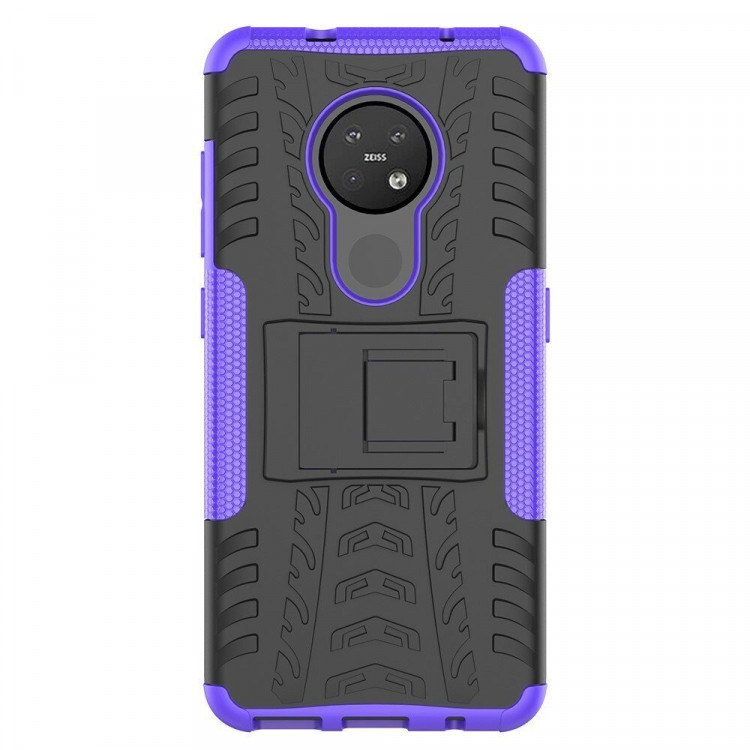 Чехол Hybrid Armor для Nokia 7.2 / Nokia 6.2 (черный + фиолетовый)