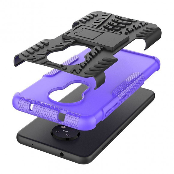 Чехол Hybrid Armor для Nokia 7.2 / Nokia 6.2 (черный + фиолетовый)