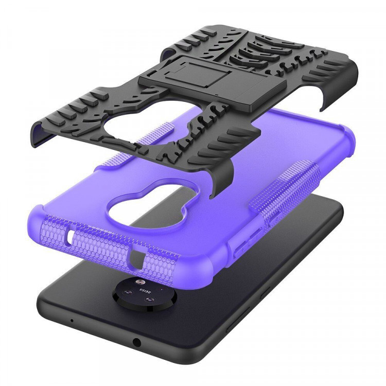 Чехол Hybrid Armor для Nokia 7.2 / Nokia 6.2 (черный + фиолетовый)