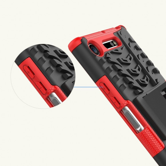 Чехол Hybrid Armor для Sony Xperia XZ1 (черный + красный) Чехол Hybrid Armor для Sony Xperia XZ1 (черный + красный)