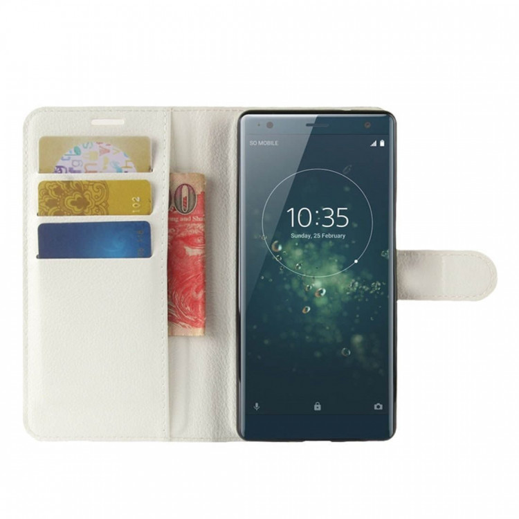 Чехол с визитницей для Sony Xperia XZ2 (белый)