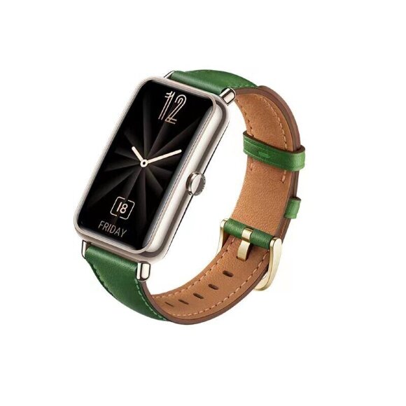 Кожаный ремешок для Huawei Watch Fit Mini и часов с креплением 16мм (зеленый) Кожаный ремешок для Huawei Watch Fit Mini и часов с креплением 16мм (зеленый)