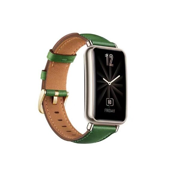 Кожаный ремешок для Huawei Watch Fit Mini и часов с креплением 16мм (зеленый) Кожаный ремешок для Huawei Watch Fit Mini и часов с креплением 16мм (зеленый)