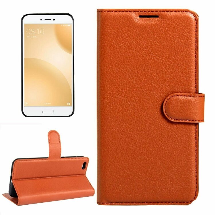 Чехол с визитницей для Xiaomi Mi5C (коричневый)