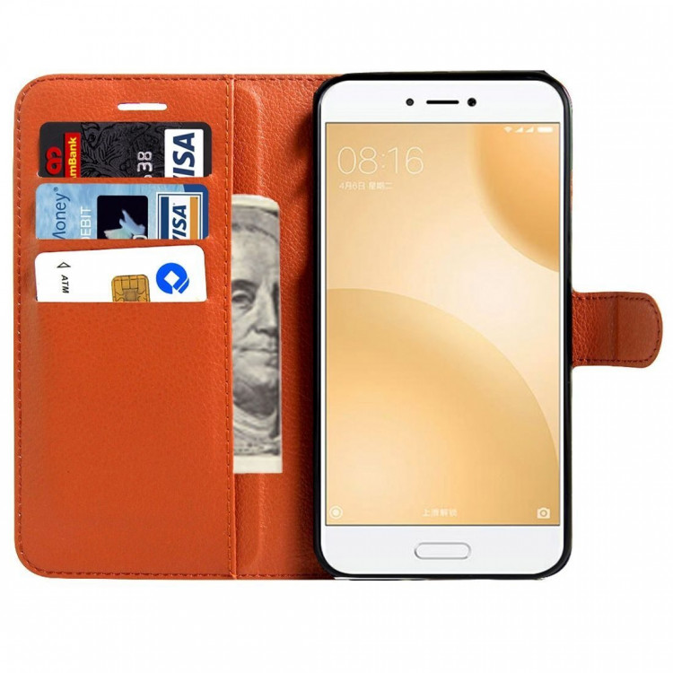 Чехол с визитницей для Xiaomi Mi5C (коричневый)