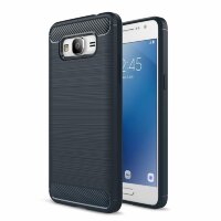 Чехол-накладка Carbon Fibre для Samsung Galaxy J2 Prime SM-G532F (темно-синий)