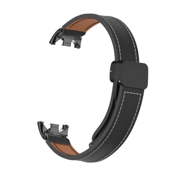 Кожаный ремешок с магнитной застежкой для Xiaomi Mi Smart Band 8, Xiaomi Mi Band 8 (черный) Кожаный ремешок с магнитной застежкой для Xiaomi Mi Smart Band 8, Xiaomi Mi Band 8 (черный)
