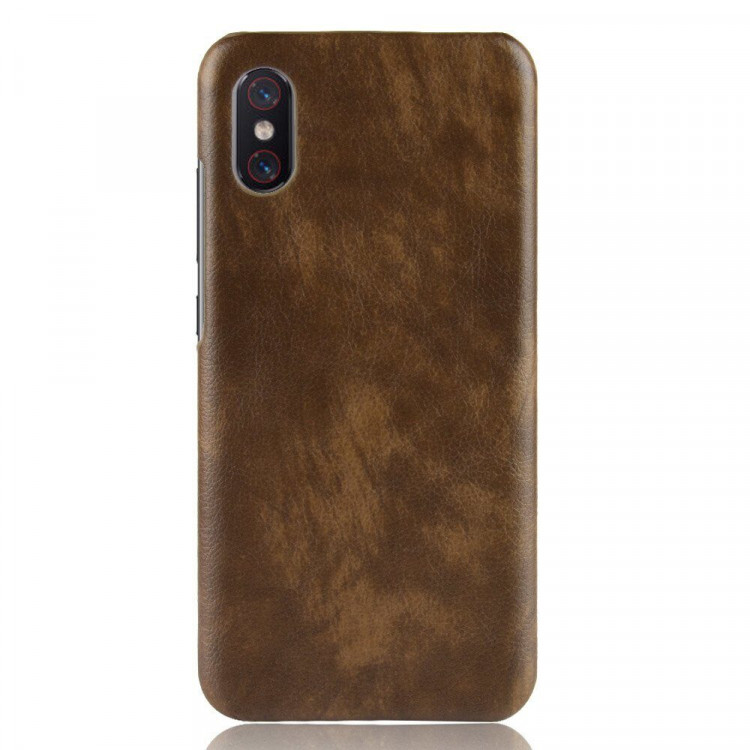 Чехол Litchi Texture для Xiaomi Mi 8 Pro (коричневый)