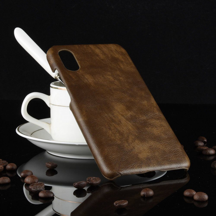 Чехол Litchi Texture для Xiaomi Mi 8 Pro (коричневый)