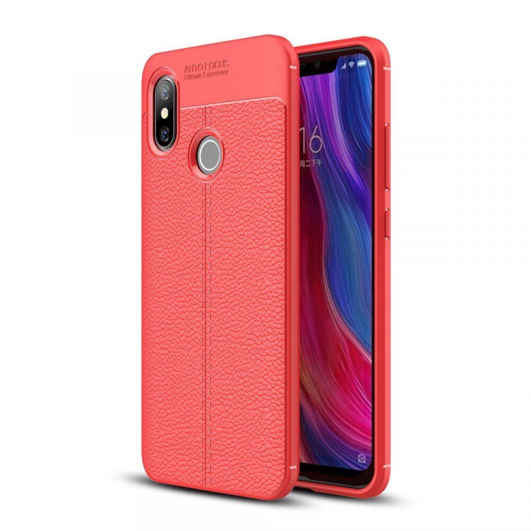 Чехол-накладка Litchi Grain для Xiaomi Mi 8 (красный)