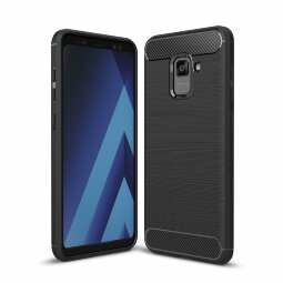 Чехол-накладка Carbon Fibre для Samsung Galaxy A8 (2018) (черный)