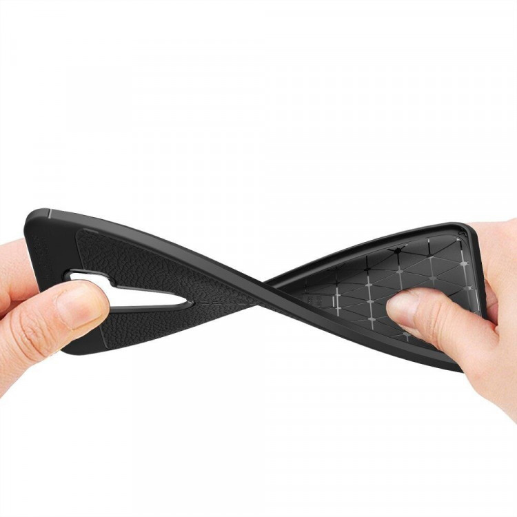 Чехол-накладка Litchi Grain для Xiaomi Redmi Note 8 Pro (темно-синий)