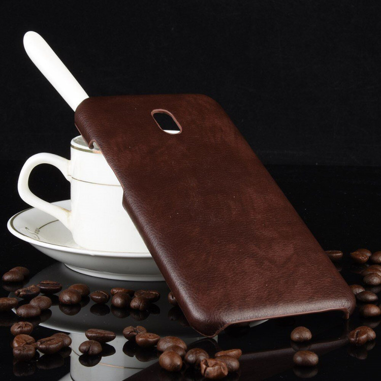 Кожаная накладка-чехол для Xiaomi Redmi 8A (коричневый)