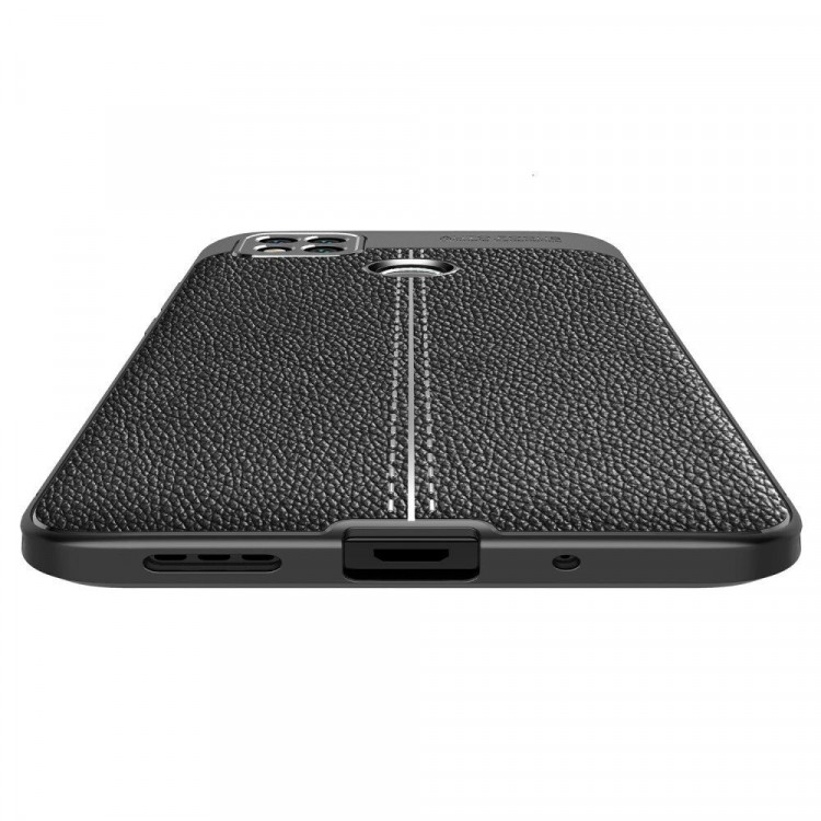 Чехол-накладка Litchi Grain для Xiaomi Redmi 9C (черный)