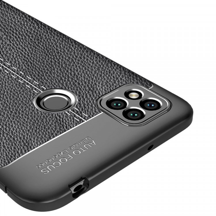 Чехол-накладка Litchi Grain для Xiaomi Redmi 9C (черный)