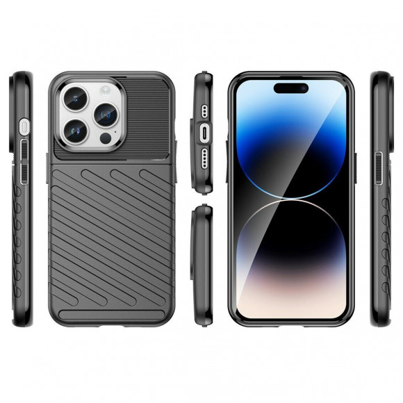 Чехол-накладка Thunder Series для iPhone 15 Pro Max (черный) Чехол-накладка Thunder Series для iPhone 15 Pro Max (черный)