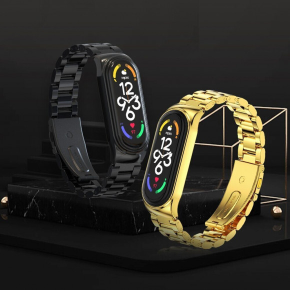 Стальной браслет для Xiaomi Smart Band 7 (черный) Стальной браслет для Xiaomi Smart Band 7 (черный)