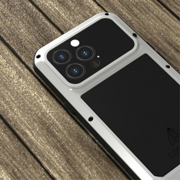 Гибридный чехол LOVE MEI для iPhone 14 Pro Max (серебряный) Гибридный чехол LOVE MEI для iPhone 14 Pro Max (серебряный)