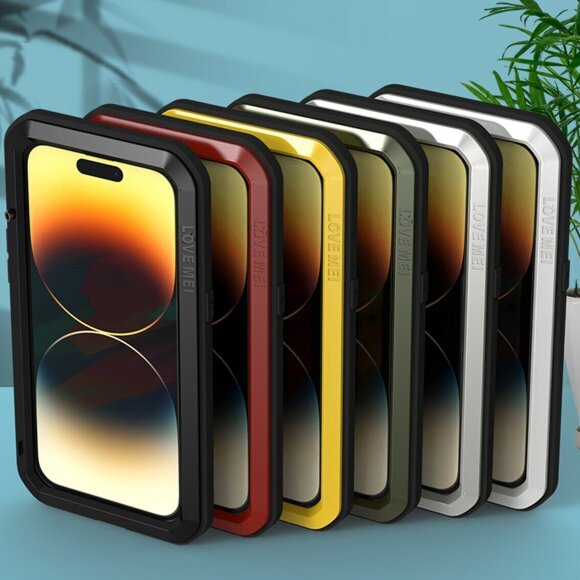 Гибридный чехол LOVE MEI для iPhone 14 Pro Max (серебряный) Гибридный чехол LOVE MEI для iPhone 14 Pro Max (серебряный)