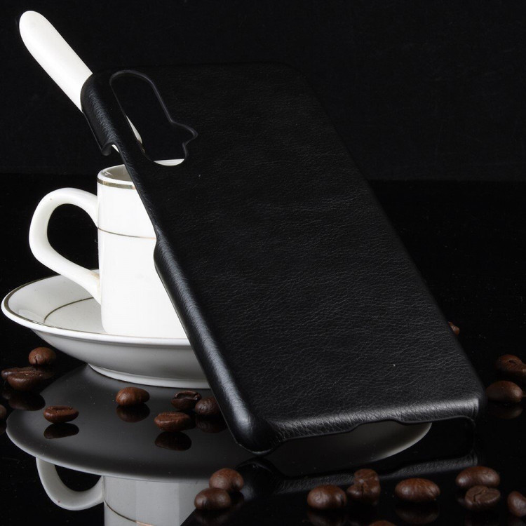 Кожаная накладка-чехол для Huawei nova 5T / Honor 20 (черный)