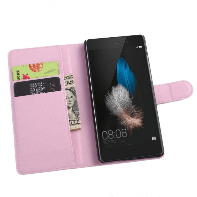 Чехол с визитницей для Huawei P8 (розовый)