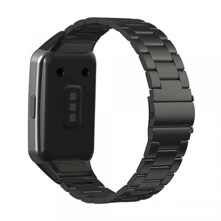 Стальной браслет для Huawei Band 6 / Honor Band 6 (черный)
